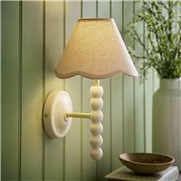 ValueLights Bobble Wooden Wall Light - Cream