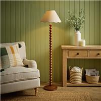 ValueLights Bobble Wooden Statement Floor Lamp - Brown