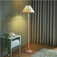 ValueLights Bobble Wooden Statement Floor Lamp - Pink