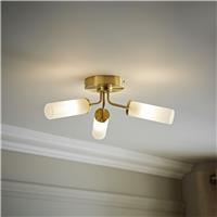 ValueLights Canya Metal 3-Light Flush Ceiling Light - Gold