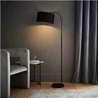 ValueLights Curva Metal Arc Floor Lamp - Black