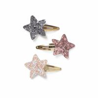 Flitzy Glitter Star Snap Clips - Pack of 3