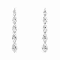 Pure Brilliance 9ct White Gold Lab Grown 2ct Diamond Pear Drop Earrings