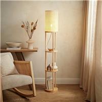 ValueLights Elsa Wooden 3 Tier Statement Floor Lamp - Natural