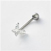 Revere Clear Crystal Surgical Steel Butterfly Belly Bar