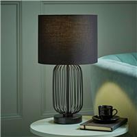 ValueLights Gabbia Metal LED Dimmer Cage Table Lamp - Black