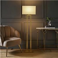 ValueLights Gloria Metal Double Stem Statement Floor Lamp - Gold