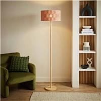 ValueLights Heather Wooden Statement Floor Lamp - Light Wood