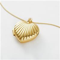 Revere Gold Plated Sterling Silver Heart Photo Locket Pendat Necklace