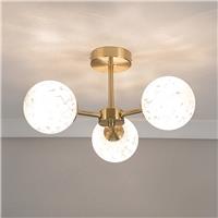 ValueLights India Metal 3-Light Flush Ceiling Light - Gold