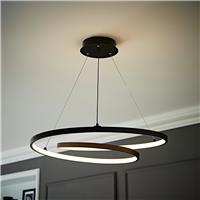 ValueLights Infinity LED Adjustable Loop Pendant Light - Black
