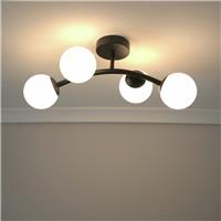 ValueLights Jas Metal 4-Light Flush Ceiling Light - Black