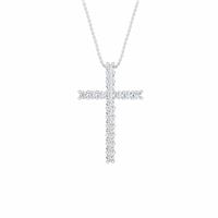 Pure Brilliance 9ct WG 0.50ct Diamond Round Brilliant Cross Pendant Necklace