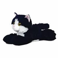 Mini Flopsies Black and White Cat 8inch Plush Toy
