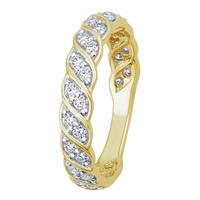 Pure Brilliance 9ct Yellow Gold 0.50ct Diamond Twist Ring - L