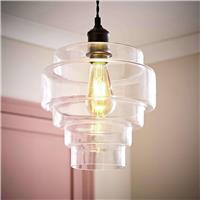ValueLights Lane Clear Glass 5 Tier Easy Fit Lampshade - 23.5cm