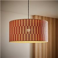 ValueLights Lori Orange Bamboo Checker Easy Fit Lampshade - 45cm
