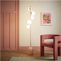 ValueLights Marlow Metal Multi Head Floor Lamp - Pink