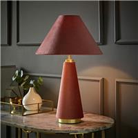ValueLights Martha Pink Velvet Fabric Table Lamp - Pink
