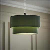 ValueLights Mason Green 2 Tier Crinkle Easy Fit Lampshade - 31cm