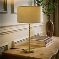 ValueLights Maura Gold Twist Stem Table Lamp With Drum Shade - Gold