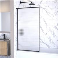 Argos Home Fluted Glass Bath Screen - Black