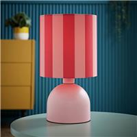 ValueLights Miley Stripe Table Lamp - Pink