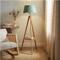 ValueLights Morrigan Wooden Tripod Floor Lamp - Natural Wood