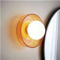 ValueLights Newbury Glass Wall Light - Orange