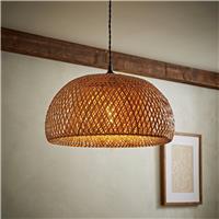 ValueLights Perugia Natural Bamboo Domed Easy Fit Lampshade - 46.5cm