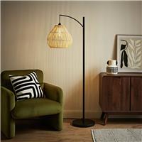 ValueLights Preto Metal Teradrop Shade Arc Floor Lamp - Black