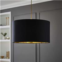 ValueLights Reni Black and Gold Easy Fit Lampshade - 45cm