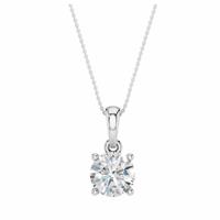 Pure Brilliance 9ct White Gold 1ct Diamond Round Solitaire Pendant Necklace