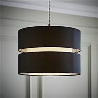 ValueLights Sophia Black 2 Tier Easy Fit Lampshade - 35cm