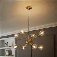ValueLights Sputnik Metal LED Gold 8 Way Pendant Ceiling Light - Gold