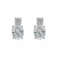 Pure Brilliance 9ct Yellow Gold 3.63ct Lab Grown Diamond Oval Drop Earrings