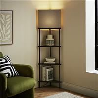 ValueLights Taska Wooden Statement Floor Lamp - Black
