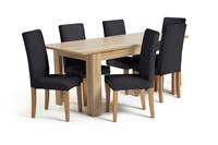 Argos Home Miami Curve Extending Table & 6 Black Chairs