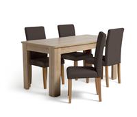 Argos Home Miami Curve Extending Table & 4 Chocolate Chairs