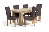 Argos Home Miami Curve Extending Table & 6 Chocolate Chairs