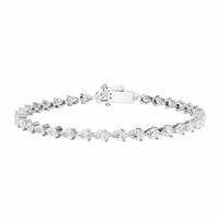 Pure Brilliance 9ct White Gold 5ct Diamond Pear Cut Tennis Bracelet