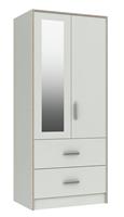 Ashdown 2 Door 2 Drawer Mirror Wardrobe - White