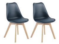 Habitat Jerry Pair of Dining Chair - Navy Blue