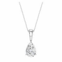 Pure Brilliance 9ct White Gold 1ct Diamond Pear Solitaire Pendant Necklace