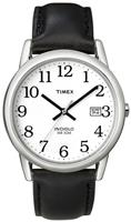 Timex Easy Reader Mens Silver watch with Black Leather Strap