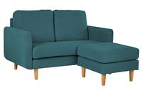 Habitat Remi Fabric 2 Seater Chaise Sofa in a box - Teal