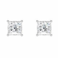 Pure Brilliance 9ct White Gold 1ct Lab Grown Diamond Princess Stud Earrings