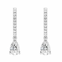 Pure Brilliance 9ct White Gold 2.33ct Lab Grown Diamond Round Hoop Earrings