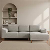 Habitat Draper Boucle Fabric Left Hand Corner Chaise Sofa - Natural