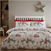 Catherine Lansfield Christmas Town Neutral Bedding Set - King size